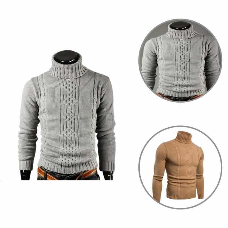 Comfortable Male Slim Turtleneck Sweater Long Sleeve Casual Sweater for Winter knitted sweater