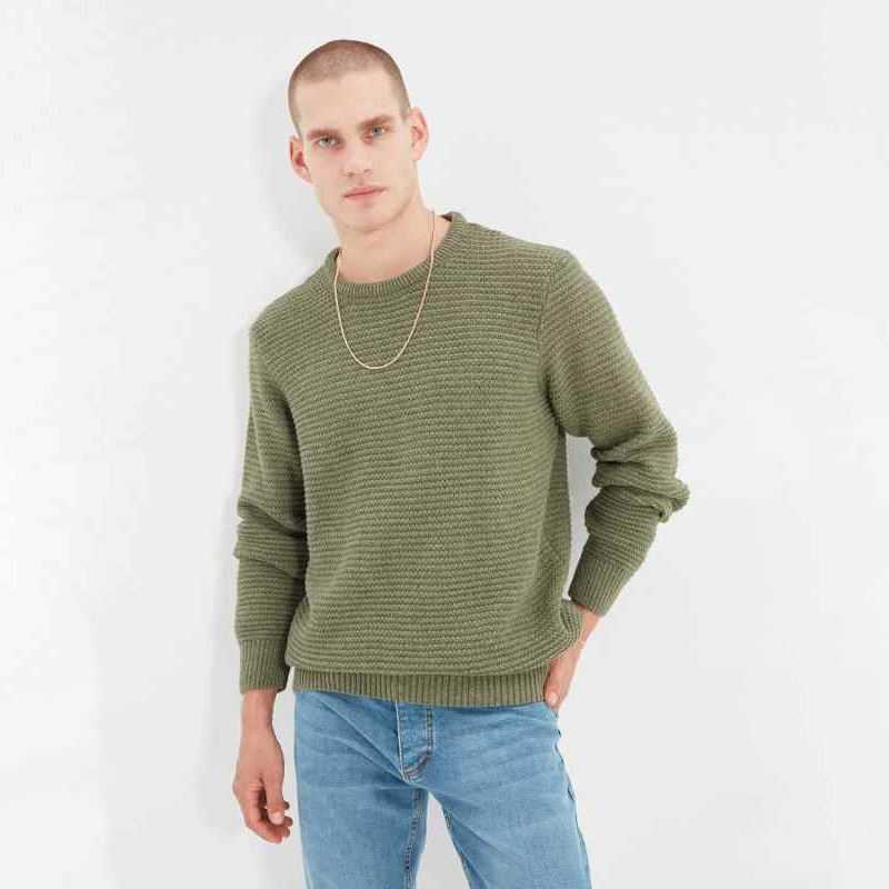 Male Regular Bike Collar Knitwear Sweater
