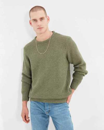 Male Regular Bike Collar Knitwear Sweater