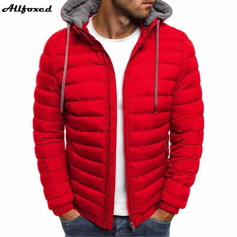 Jacket Casual Warm Clothes Men Winter Parkas Windproof Solid Hooded Cotton Coat Mens Overcoat Streetwear Zipper Puffer Jacket