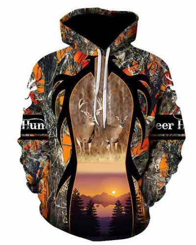 Creativity Wild Elk Animals 3d Printed Hoodies Spring Hot Sale Men/Women Casual Outdoor Pullovers Fashion Long Sleeve Sweatshirt