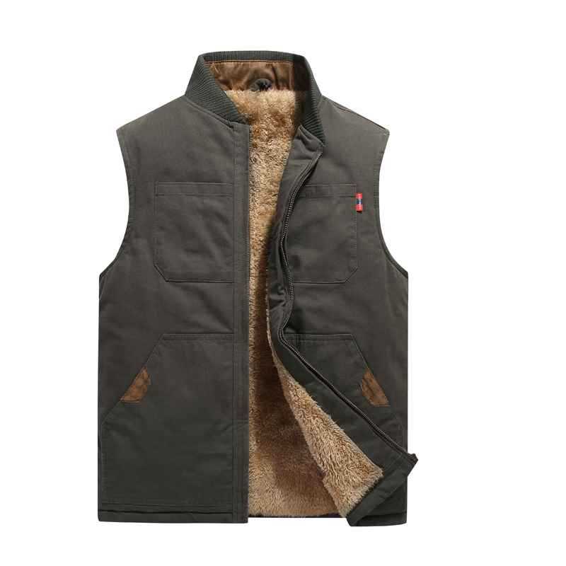 Plus Big Size 8XL Double Sided Wear Brand Clothing Autumn Mens Vests Sleeveless Jacket Cotton Casual Multi Pocket Vest Male Wai