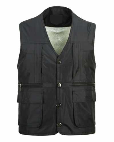 Winter Fleece Warm Vest For Men Multi Pocket Autumn Male Casual Sleeveless Jacket With Many Pocket Classic Gilet Thick Waistcoat