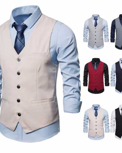 Waistcoat Men Business Casual Single Breasted Gentleman Vest for Men Large Size Vest