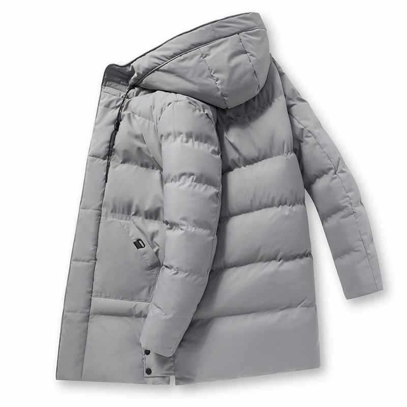 Men Winter Warm Thick Long Solid Color Parka Coat Men Waterproof Hooded Parka Coat Jacket Men Autumn Fashion Casual Parka Men