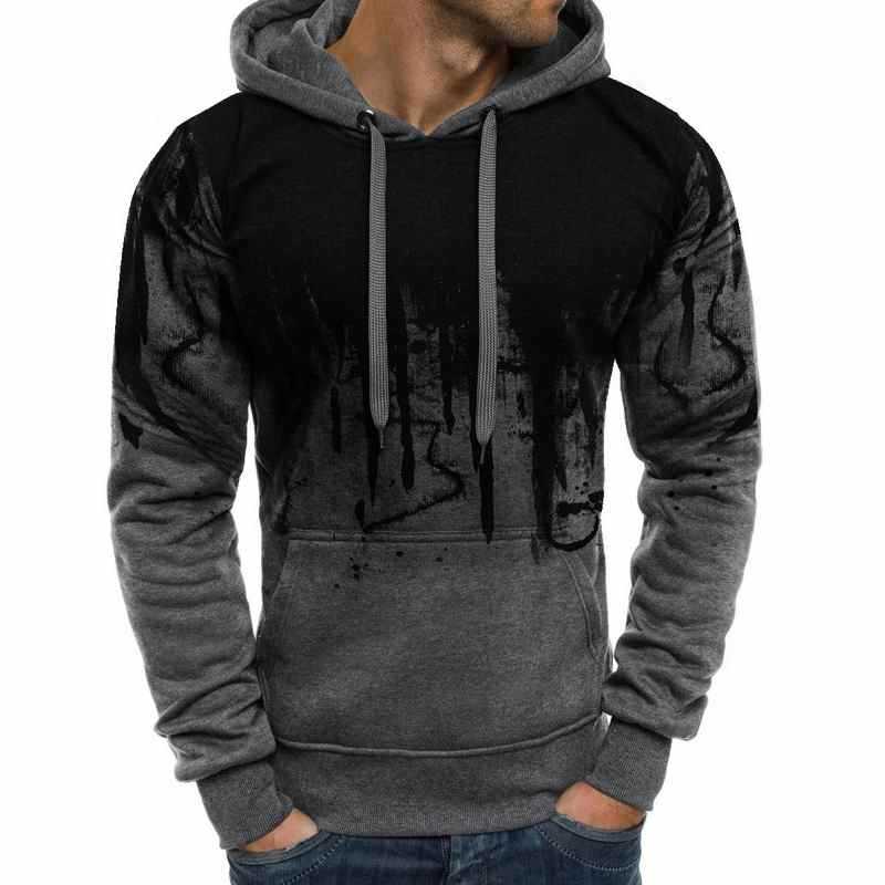 Men's Autumn and Winter Fashion Camouflage Sweatshirts Long Sleeved Hoodies Casual Sports Hooded Coat