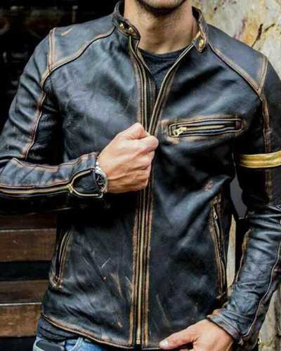 5XL Vintage Fashion Motorcycle Leather Jackets For Men Plus Size 4XL Automotive Mens Leather Coats Winter Overcoats Man