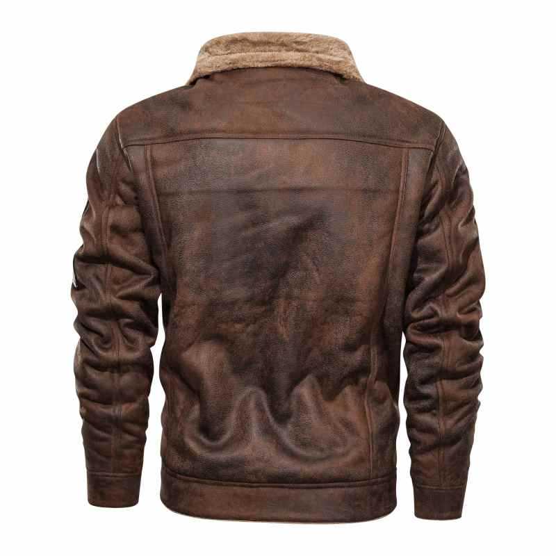 2021 Autumn Winter Air Force Pilot Leather Jacket Men Thick Warm Military Bomber Tactical Pu Jackets Mens Coat Brand Clothing