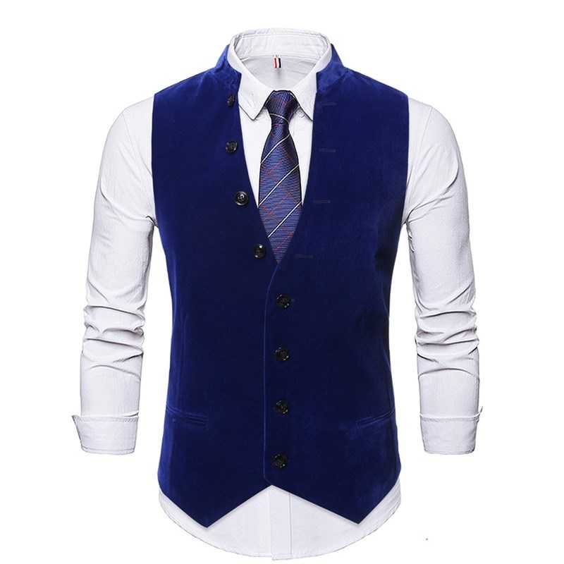 Mens Vests Fashion Men Suit Vest Slim Sleeveless Jacket Waistcoat Smart Casual Mens Single Breasted Suit Vest Formal Dress