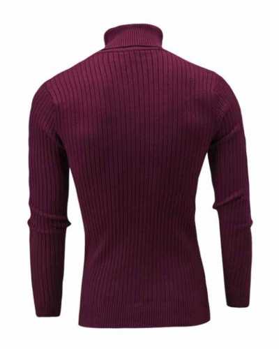 Winter Jacquard Sweaters Men Turtleneck Warm Solid Color Long Sleeve Pullover Sport Male Knitted Slim New Year Clothing