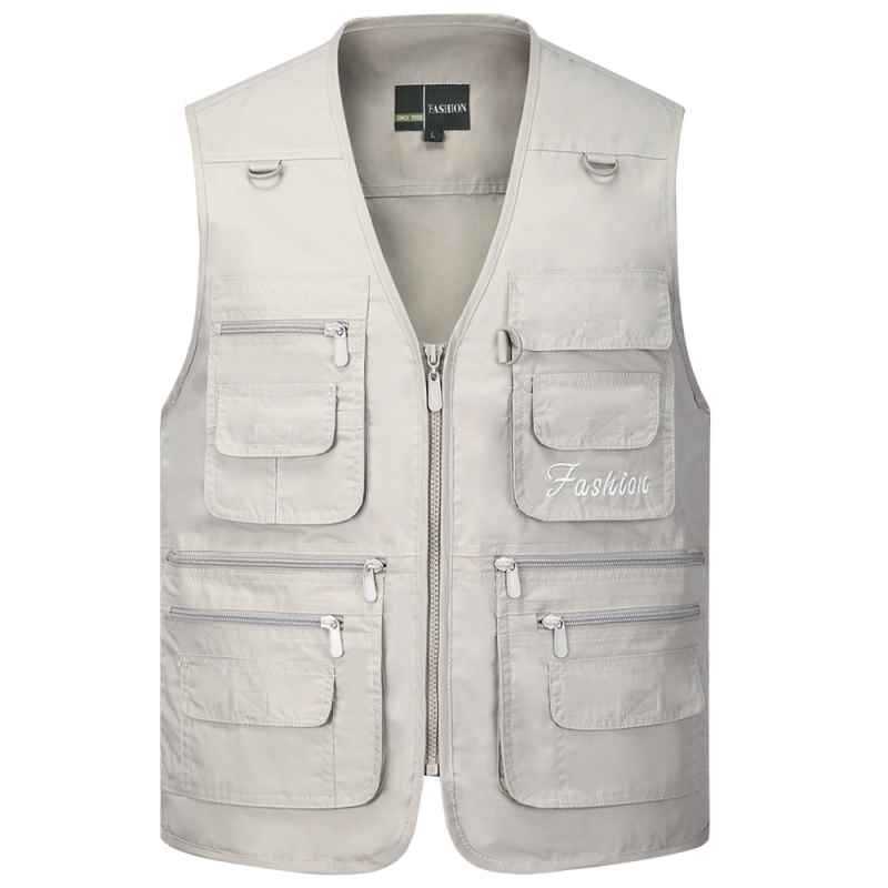 Summer Quick Dry Thin Vest Male With Many Pockets Casual Classic Multi Pocket Military Green Photographer Baggy Work Waistcoat