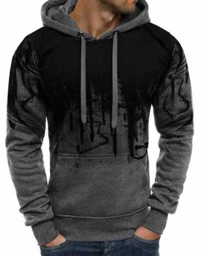 Men's Autumn and Winter Fashion Camouflage Sweatshirts Long Sleeved Hoodies Casual Sports Hooded Coat