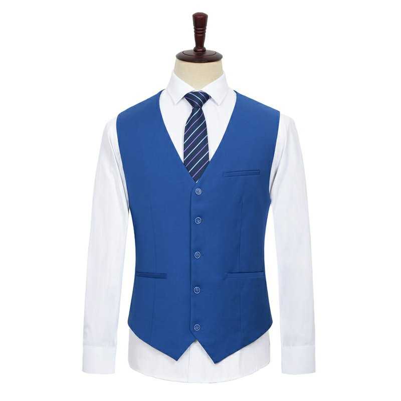 plus size men's suit vest 2021 new classic brand clothing business casual gentleman men's loose vest sapphire blue