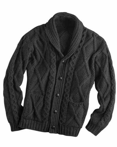 Autumn and winter European and American men's sweater solid color long sleeve Lapel cardigan coat sweater