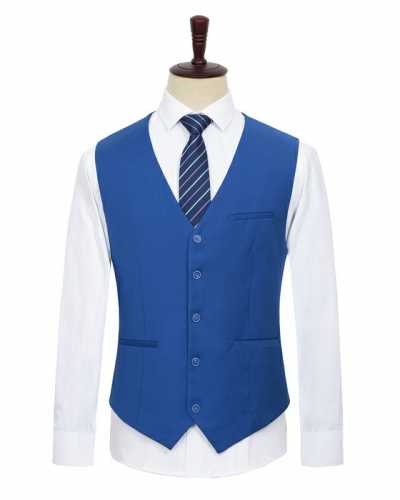 plus size men's suit vest 2021 new classic brand clothing business casual gentleman men's loose vest sapphire blue