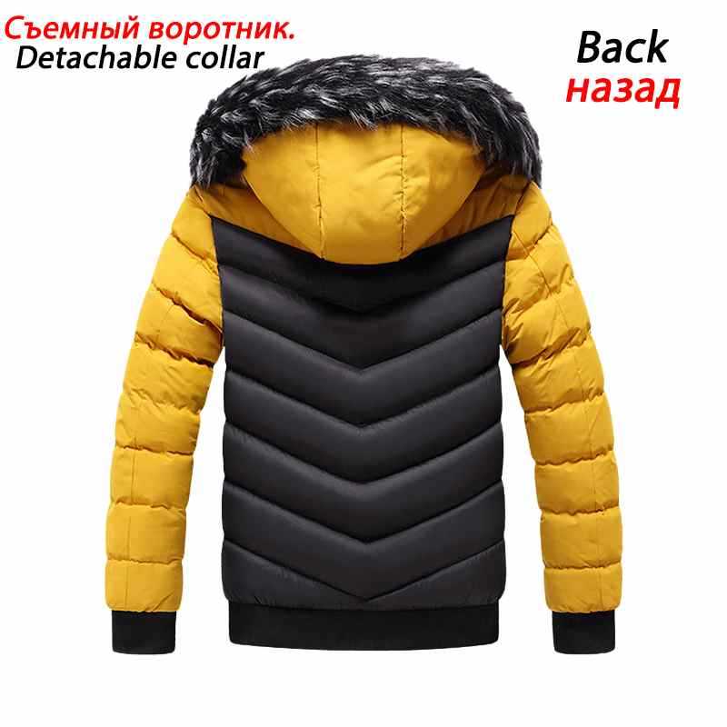 Winter Jacket Men 2021 Fur Collar Hooded Thick Warm Cotton Outwear Man Patchwork Parka and Coats Windbreaker Parkas Male M 5XL