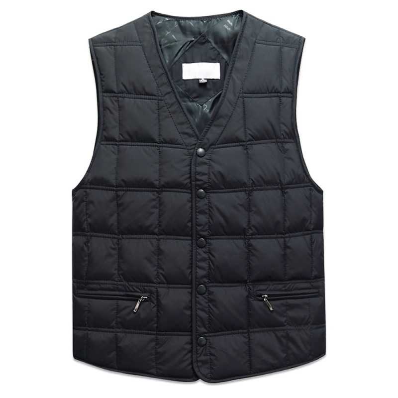 Duck Down Sleeveless Jacket For Men Winter Windbreaker Parka Warm Thick Vest Male Casual Outerwear Snow Waistcoat With Pockets
