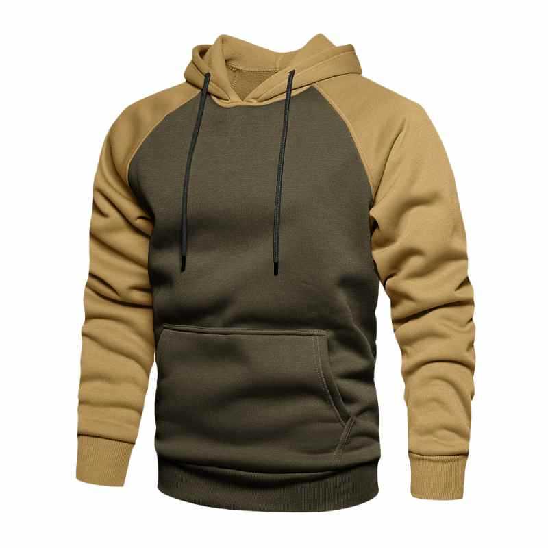 Fleece Warm Men's Hooded Sweatshirt Hoodies Patchwork Autumn Winter Loose Streetwear Hoodie Male Casual Fashion Hoody Outwear