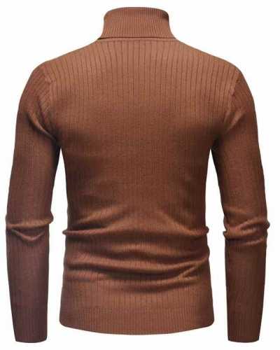 Men Winter Turtle Neck Long Sleeve Thick Warm Sweater Slim Pullover Twist Knitwear Men Clothing