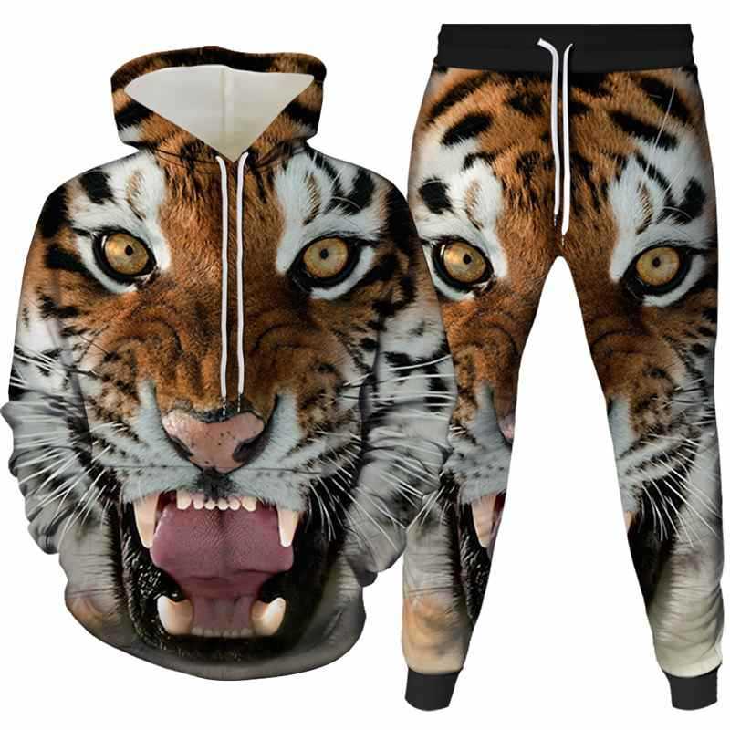3D Print tracksuit men Autumn Casual Streetwear Sweatshirt And Pants Crewneck Hoodie Men/Women Tracksuit 6XL