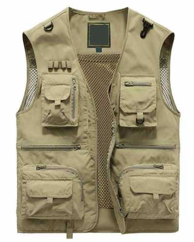 Men's Multi pocket Vest 2021 Vest Fishing Photography Men Vest Waistcoat Overcoat Clothing Jackets Summer Spring Large Plus Size